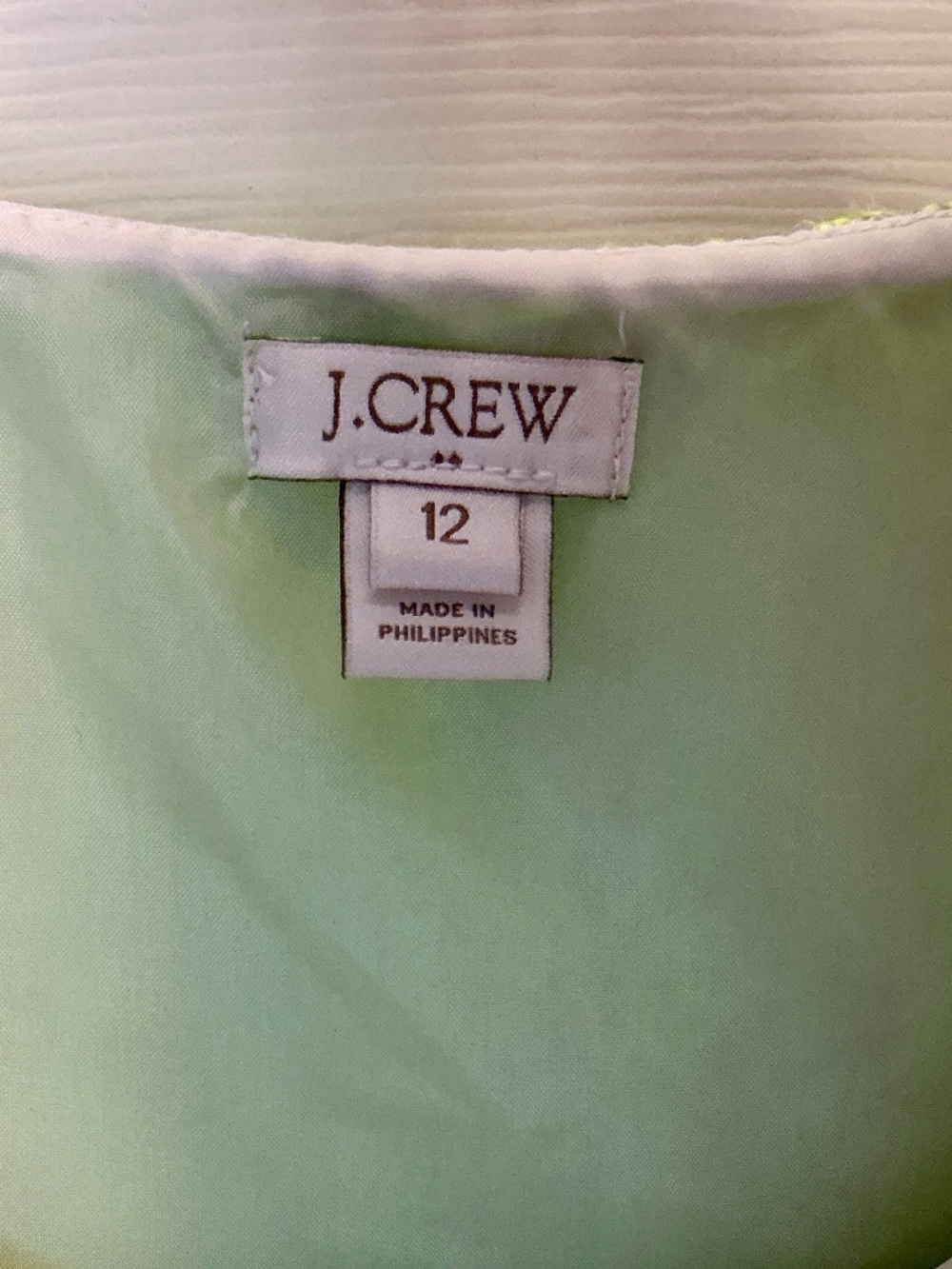 J Crew Factory neon green houndstooth tweed racer back sheath dress, size 12 - Picture 5 of 8